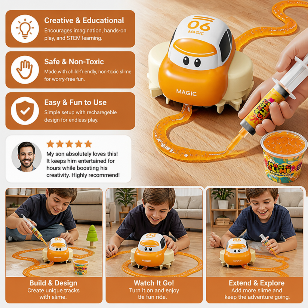 Magic Slime Race Track Set – DIY Electric Car Adventure