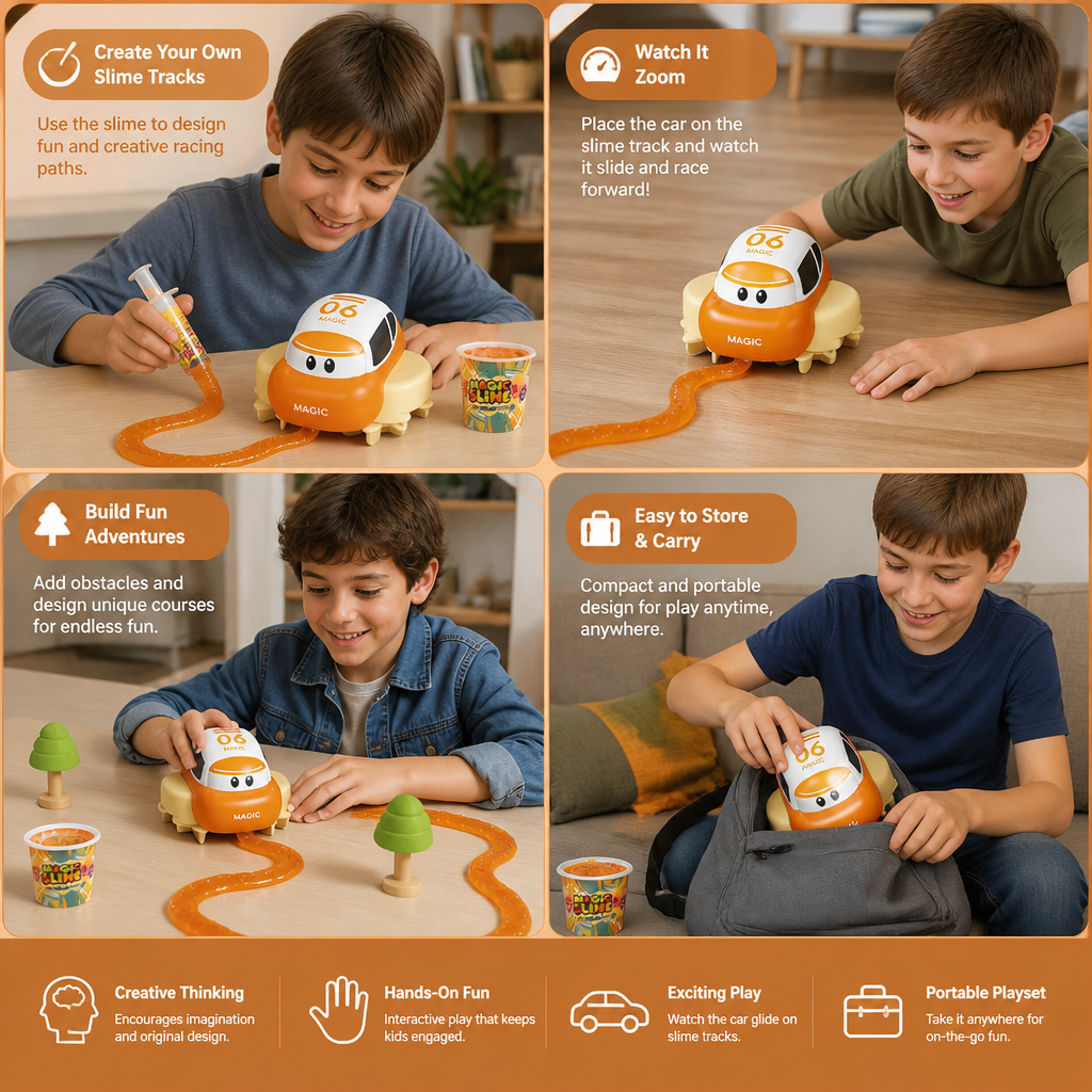 Magic Slime Race Track Set – DIY Electric Car Adventure