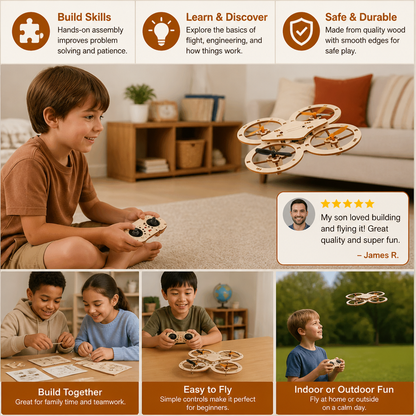 DIY Wooden RC Quadcopter Kit – Build Your Own Flying Adventure