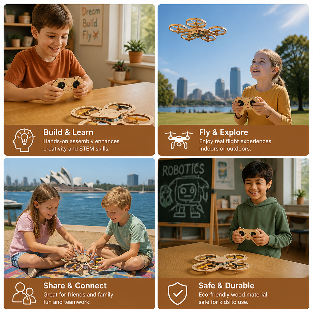 DIY Wooden RC Quadcopter Kit – Build Your Own Flying Adventure