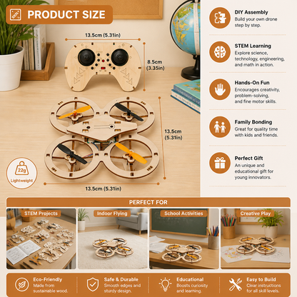 DIY Wooden RC Quadcopter Kit – Build Your Own Flying Adventure
