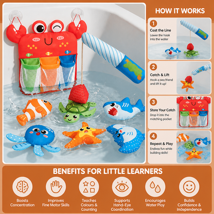 Montessori Magnet Fishing Bath Toy Set