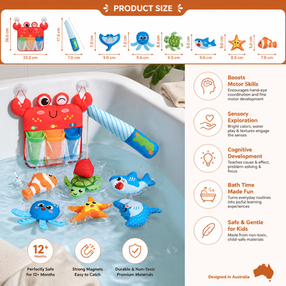 Montessori Magnet Fishing Bath Toy Set