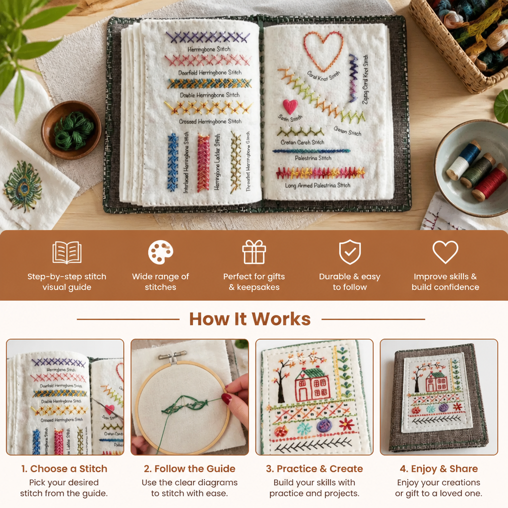 Embroidery Stitch Guide Book