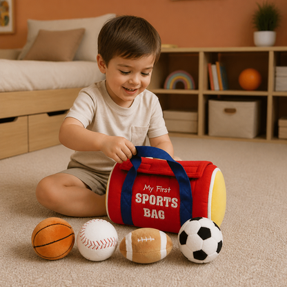 My First Sports Plush Bag – Soft Baby Play Set