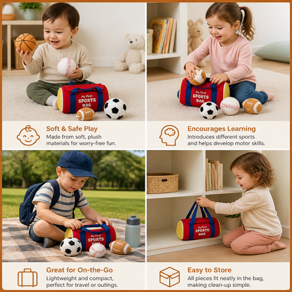 My First Sports Plush Bag – Soft Baby Play Set