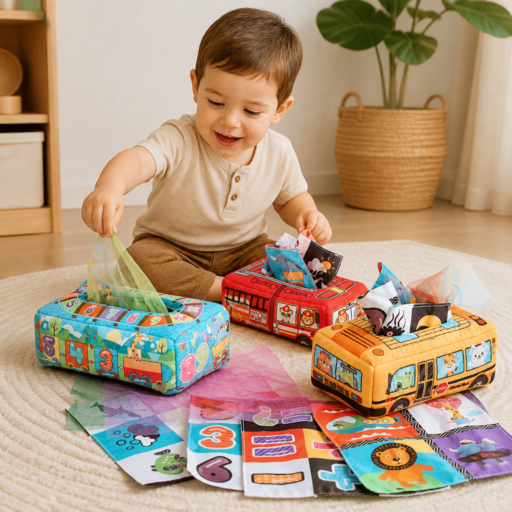 Montessori Magic Tissue Box – Sensory Learning Toy for Babies