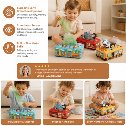 Montessori Magic Tissue Box – Sensory Learning Toy for Babies