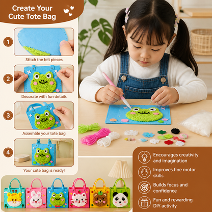Kids DIY Plush Tote Bag Craft Kit