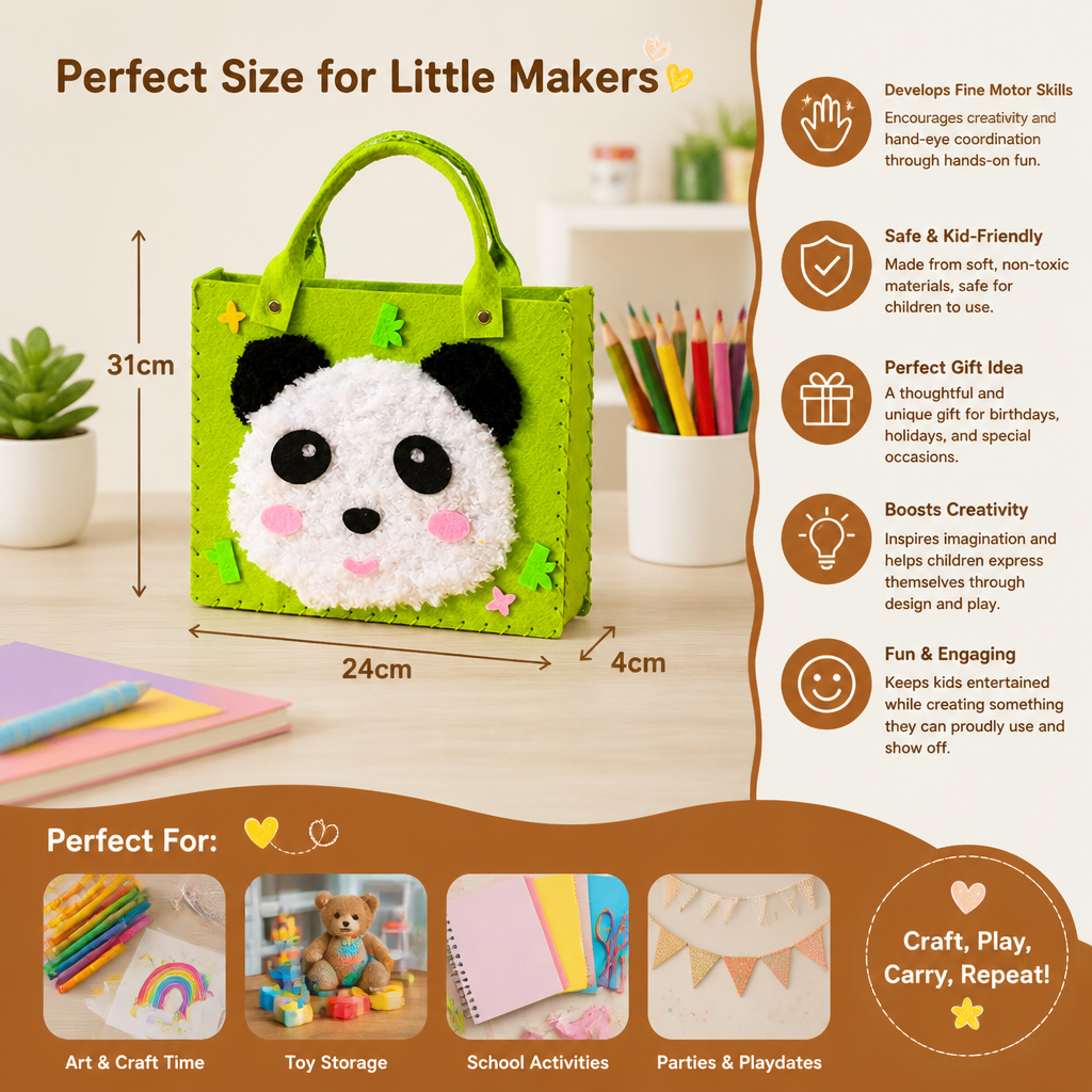 Kids DIY Plush Tote Bag Craft Kit