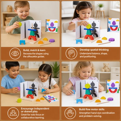 Wooden 3D Shadow Matching & Spatial Thinking Puzzle for Kids