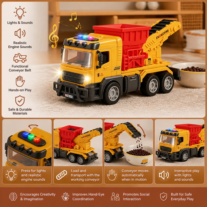 Construction Dump Truck Toy with Lights & Sounds