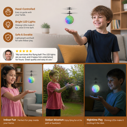 Hand-Controlled Flying LED Ball Drone for Kids