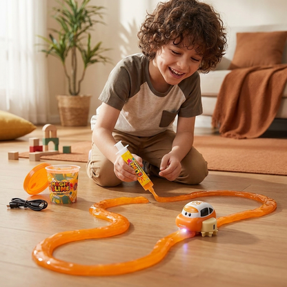 Magic Slime Race Track Set – DIY Electric Car Adventure