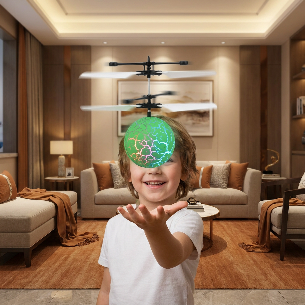 Hand-Controlled Flying LED Ball Drone for Kids