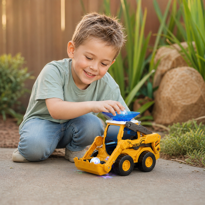 Musical Light-Up Excavator Toy with Continuous Ball Scooping Action