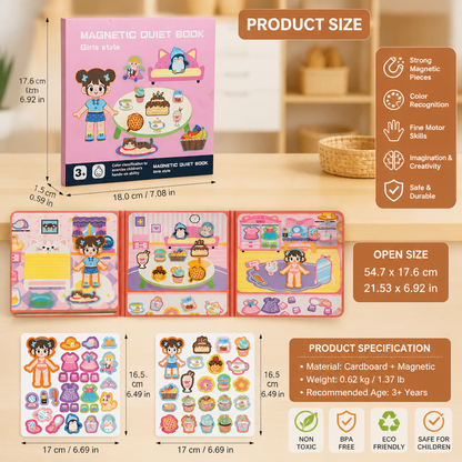 Montessori Magnetic Quiet Book – Creative Dress-Up & Scene Play