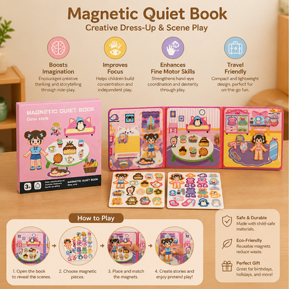 Montessori Magnetic Quiet Book – Creative Dress-Up & Scene Play