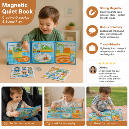 Montessori Magnetic Quiet Book – Creative Dress-Up & Scene Play