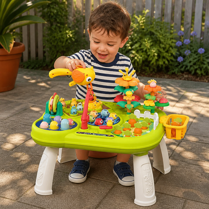 Kids Multifunctional Activity Game Table with Multiple Play Stations