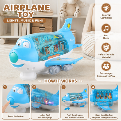 Driving Toy Airplane with Lights and Music