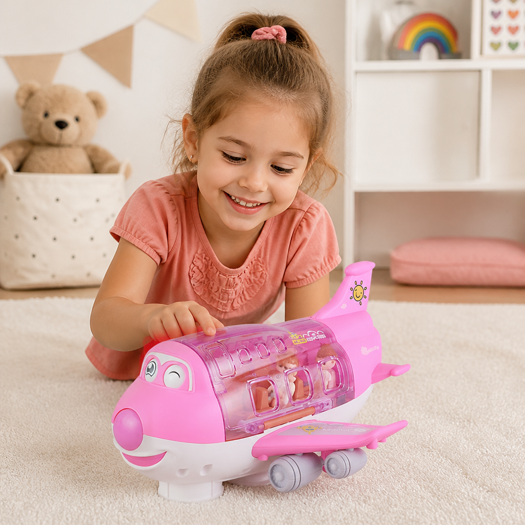Driving Toy Airplane with Lights and Music
