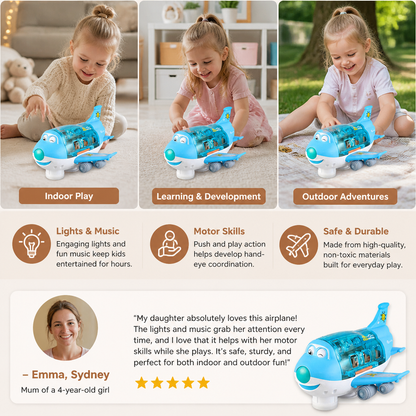 Driving Toy Airplane with Lights and Music