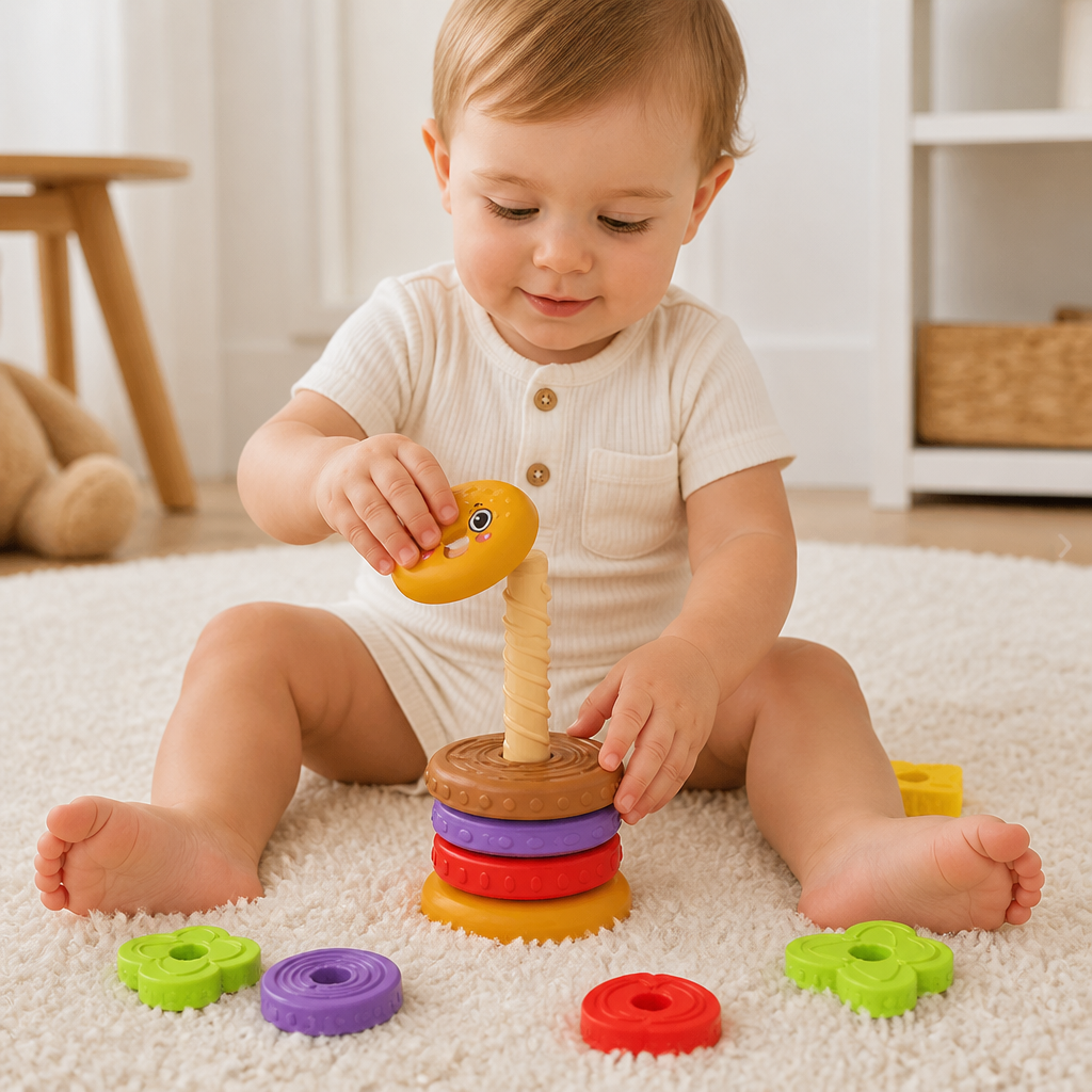 Interactive Rotating Burger Stacking Puzzle