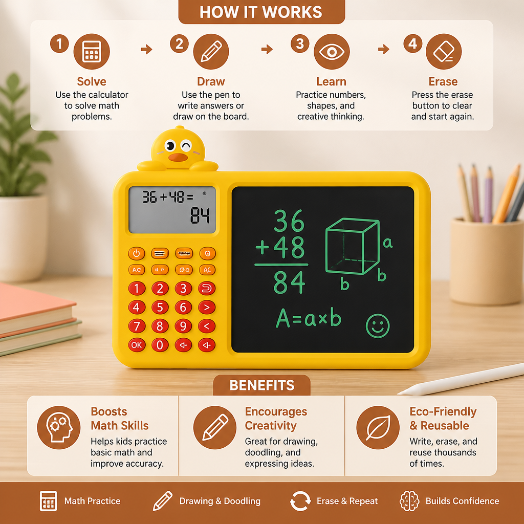 Interactive Math Drawing & Erase Learning Set for Kids