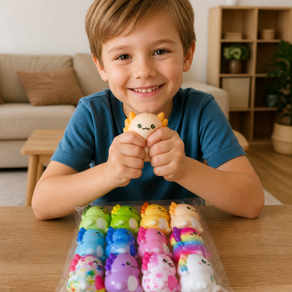 24-Pack Soft Axolotl Squishy Stress Relief Toys