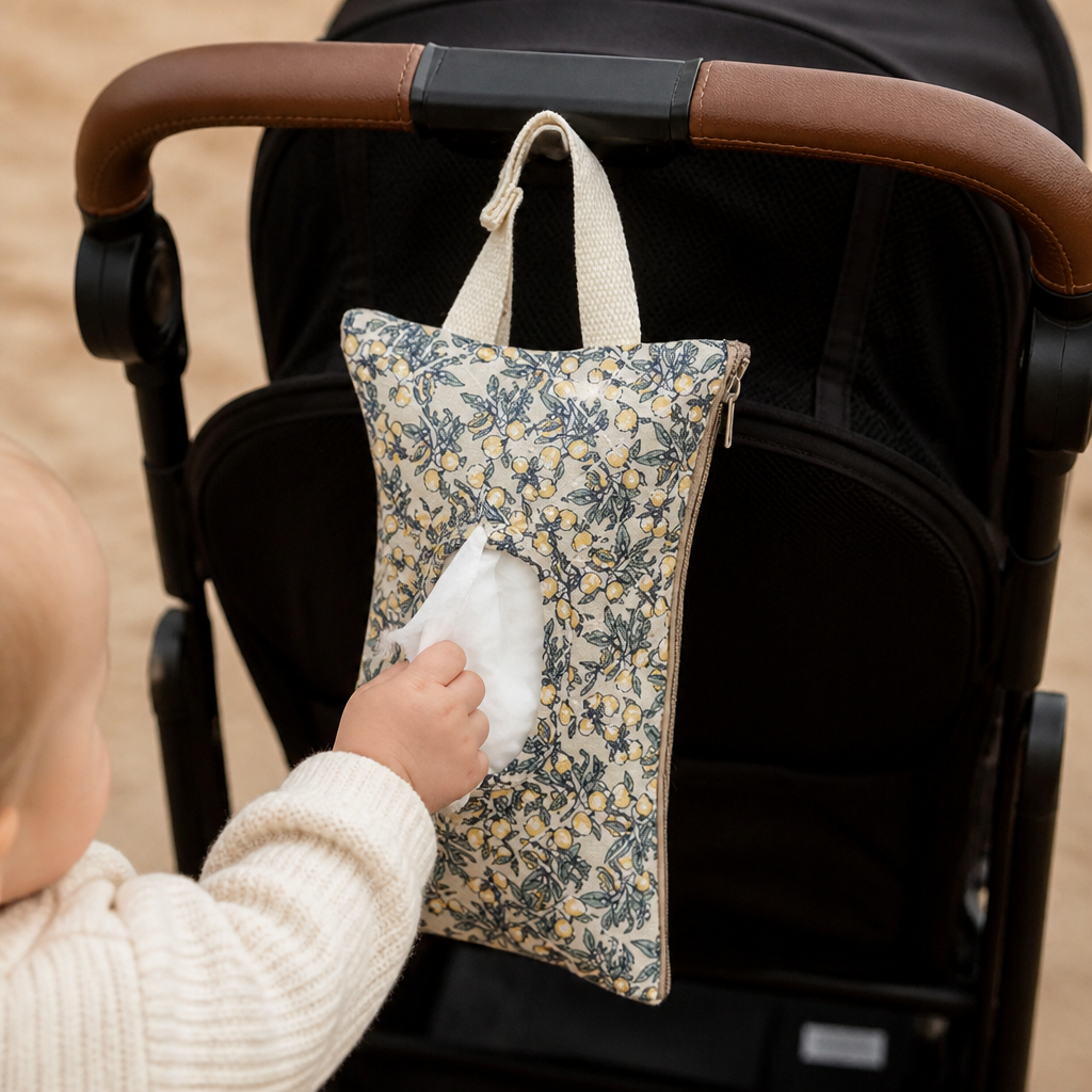 Hanging Tissue Holder for Strollers, Cribs & Cars