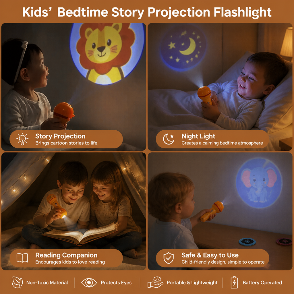 Kids’ Bedtime Story Projection Flashlight