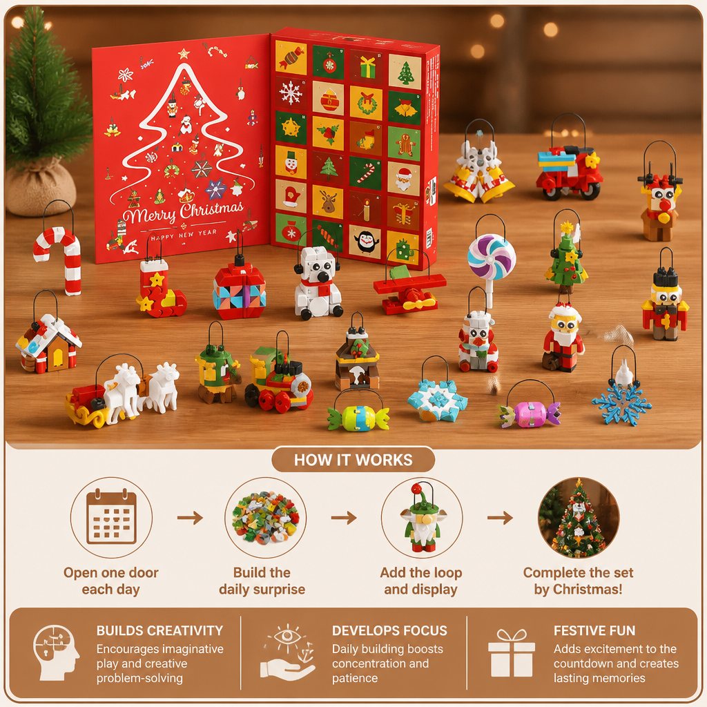 Christmas Ornament Building Blocks Advent Calendar