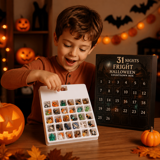Halloween Countdown Calendar with Surprise Horror Mini Figures & Charms