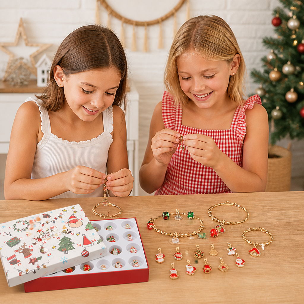 24-Day Christmas Bracelet Advent Calendar – DIY Jewelry-Making Kit for Girls