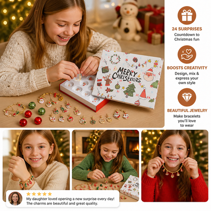 24-Day Christmas Bracelet Advent Calendar – DIY Jewelry-Making Kit for Girls