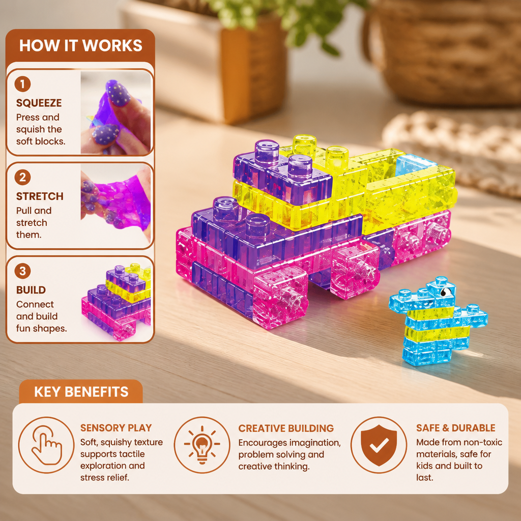 Glow-in-the-Dark Squishy Jelly Building Blocks for Kids – Safe & Soft