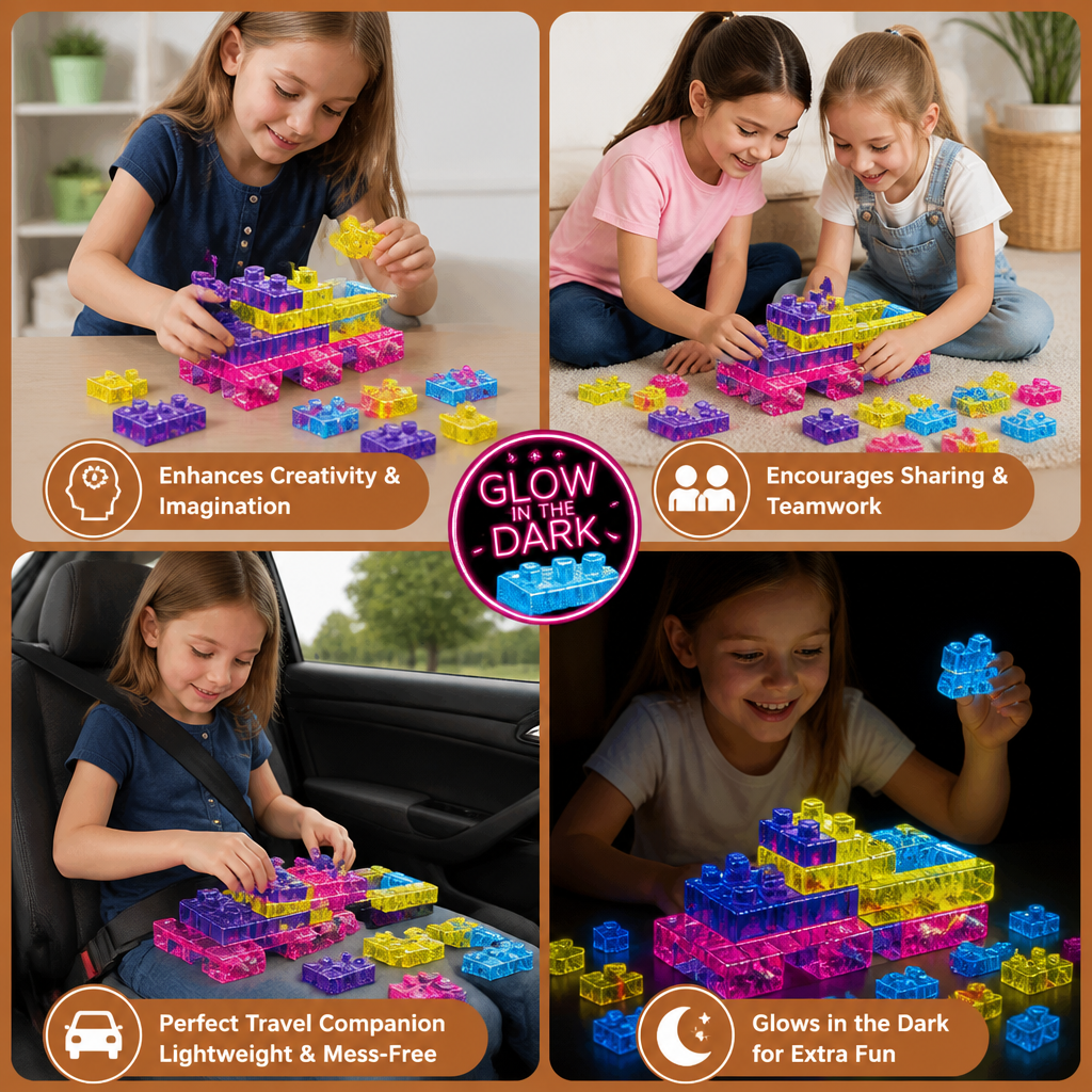 Glow-in-the-Dark Squishy Jelly Building Blocks for Kids – Safe & Soft