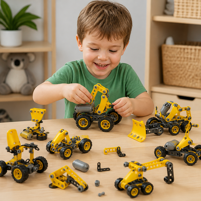 10-in-1 Creative Electric Construction Truck Building Set for Kids