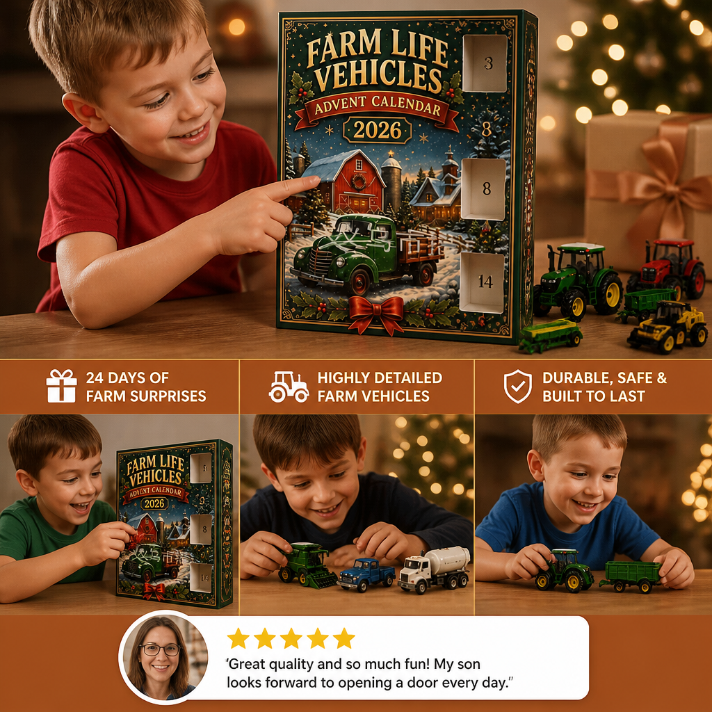 24-Day Farm Vehicles Christmas Advent Calendar