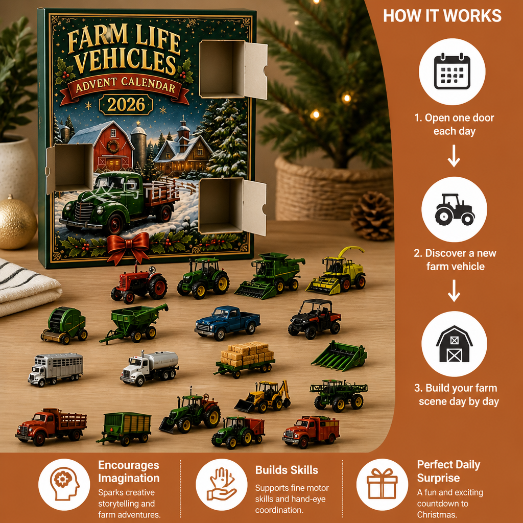 24-Day Farm Vehicles Christmas Advent Calendar