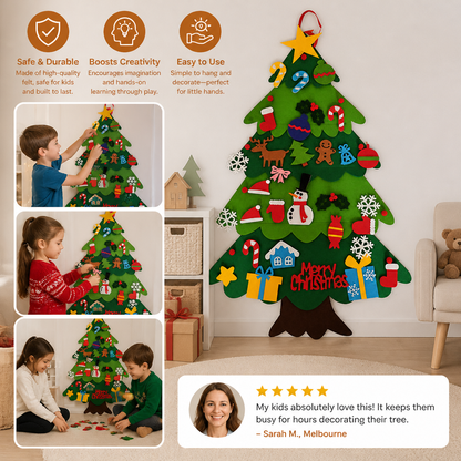 Kids’ DIY Felt Christmas Tree with Decorative Ornaments