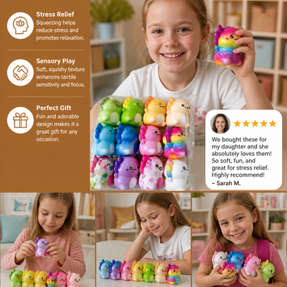 24-Pack Soft Axolotl Squishy Stress Relief Toys