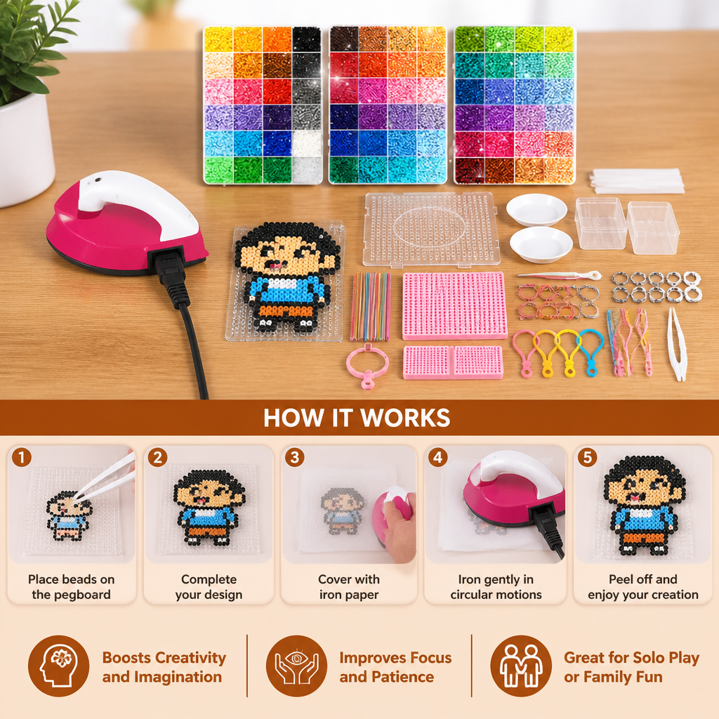 Premium Fuse Beads Set with Crafting Tools – DIY Arts & Crafts Kit