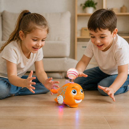 Interactive Floating Ball Fish Toy with Lights & Music