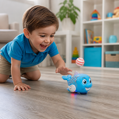Interactive Floating Ball Fish Toy with Lights & Music