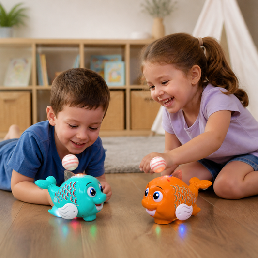 Interactive Floating Ball Fish Toy with Lights & Music