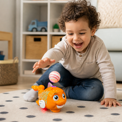 Interactive Floating Ball Fish Toy with Lights & Music