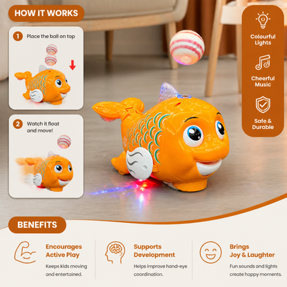 Interactive Floating Ball Fish Toy with Lights & Music