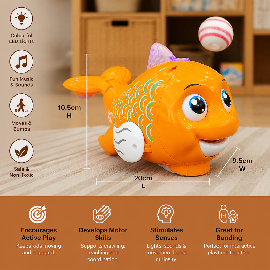 Interactive Floating Ball Fish Toy with Lights & Music